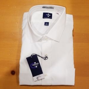 ♿ Mens White MagnaClick Dress Shirt XXL
